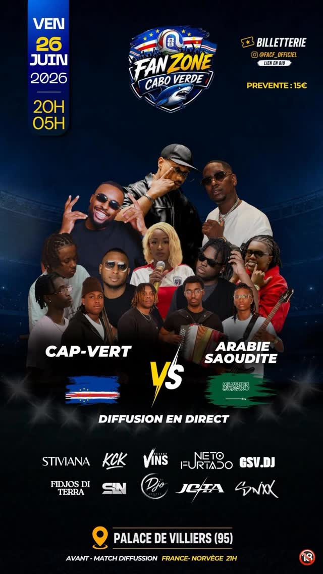 Affiche officielle de la Fan Zone Cap-Vert–Arabie saoudite du 26 juin 2026